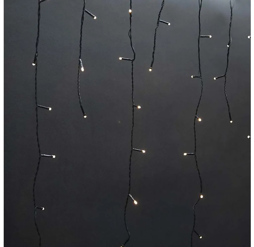 Nedis CLLC180- Tenda di Natale per esterni LED 180xLED/7 funzioni 10,9m IP44 bianco caldo