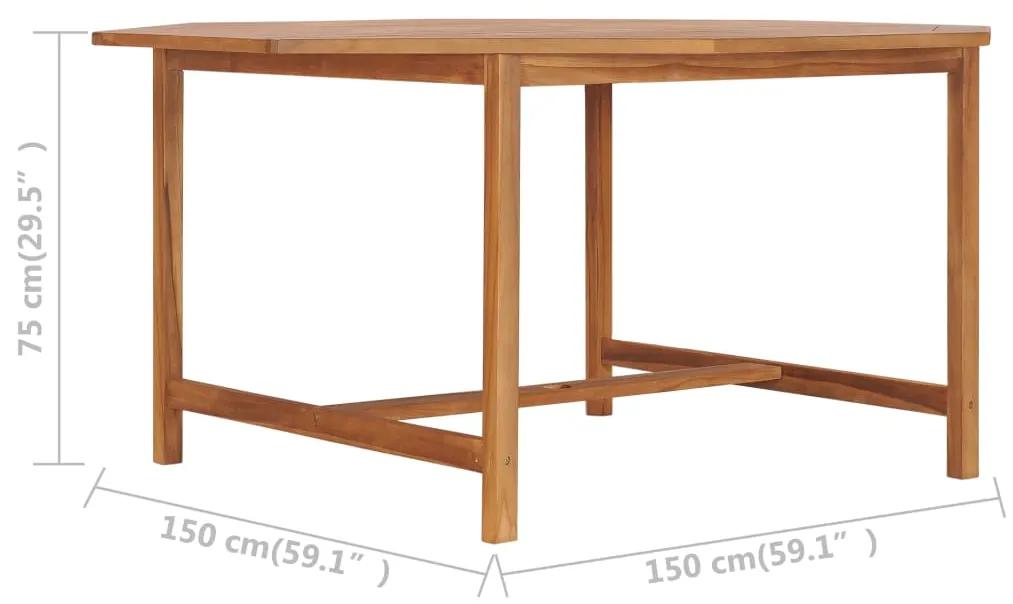 Tavolo da Giardino 150x150x75 cm in Legno Massello di Teak
