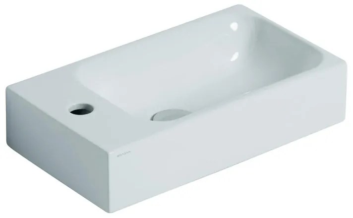 Lavabo sospeso rettangolare Cento destro H 10 x P 25 cm in ceramica bianco