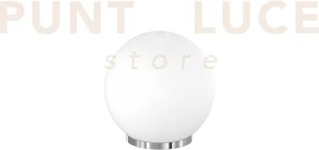 Mars lampada da tavolo piccola  montatura cromo vetro bianco d.20 c...