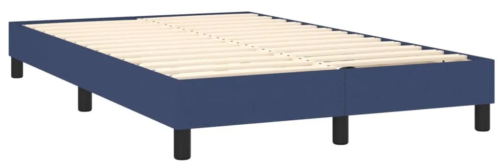 Letto a Molle con Materasso e LED Blu 120x200cm in Tessuto