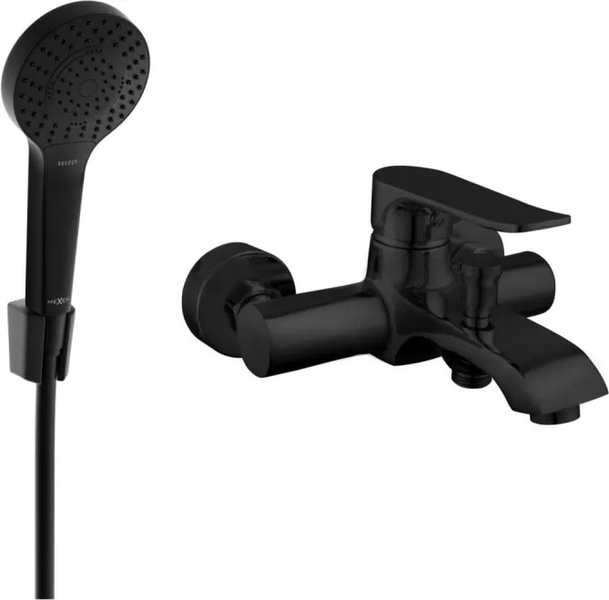 Mexen Pecos R05 rubinetteria per vasca da bagno con set doccia, nero - 7273R05-70