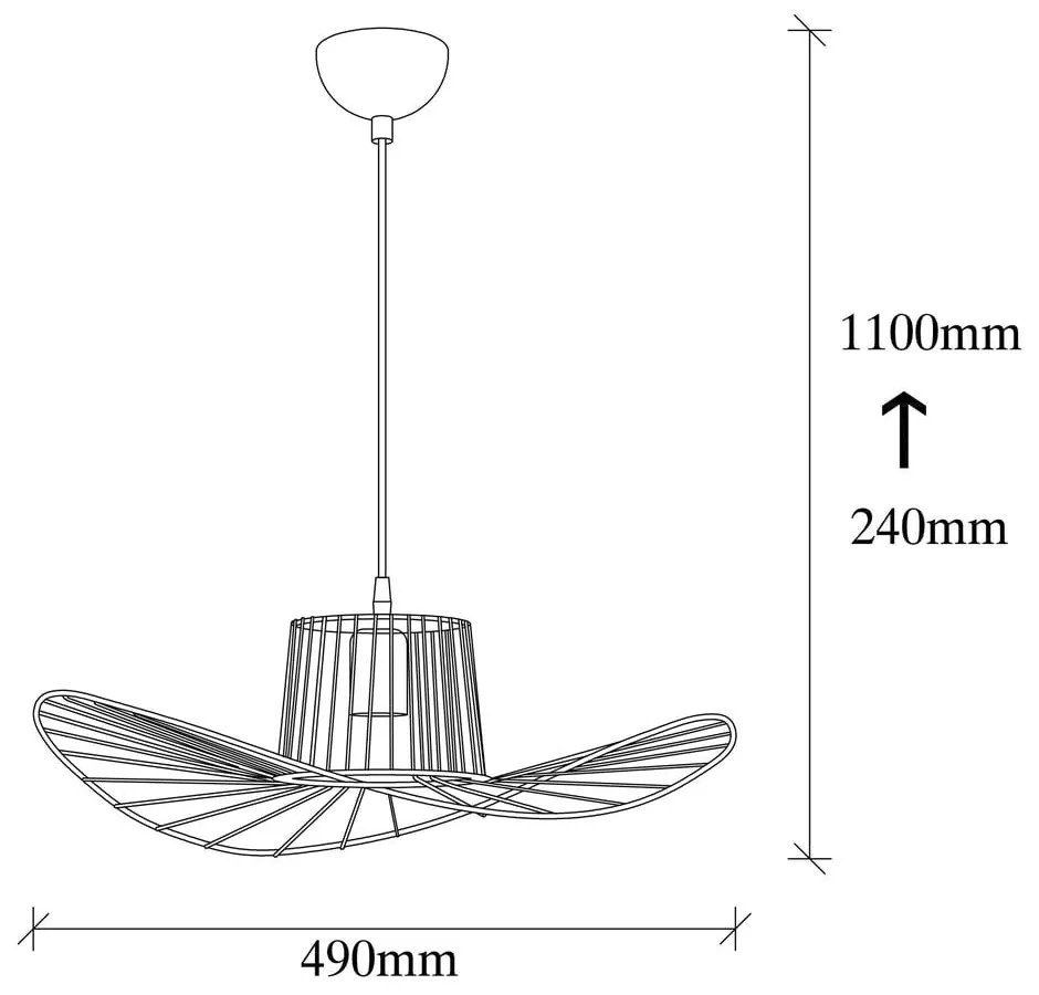 Lampada a sospensione nera Tel Hat, ø 50 cm - Opviq lights