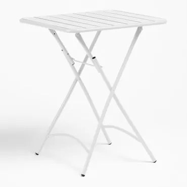 Tavolo Da Cucina Quadrato 60x60 Cm Pieghevole In Acciaio Janti Bianco - Sklum