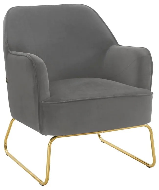 Poltrona in velluto grigio Joshua - Støraa