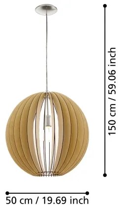 Eglo 94765 - Lampadario COSSANO 1xE27/60W/230V