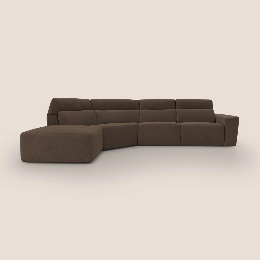 Clark Divano angolare con opzione relax elettrico in tessuto smacchiabile impermeabile T17