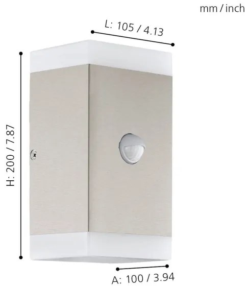 Eglo 75546 - Applique LED da esterno con sensore 2xGU10/4,6W/230V IP44