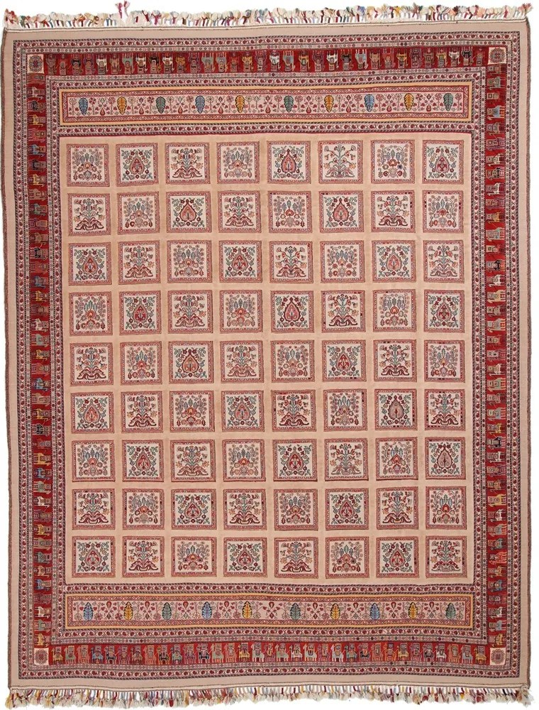 Tappeto persiano 380 x 300 Rosso (Iran) Annodato A Mano