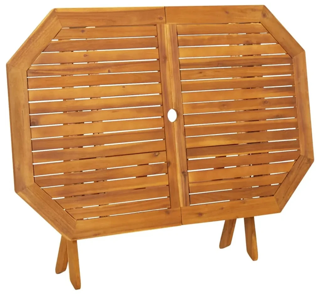 Set da pranzo da giardino 5 pz in legno massello di acacia