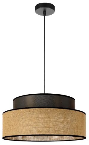 Lampadario a sospensione con filo BOHO 1xE27/60W/230V diametro 40 cm marrone/beige