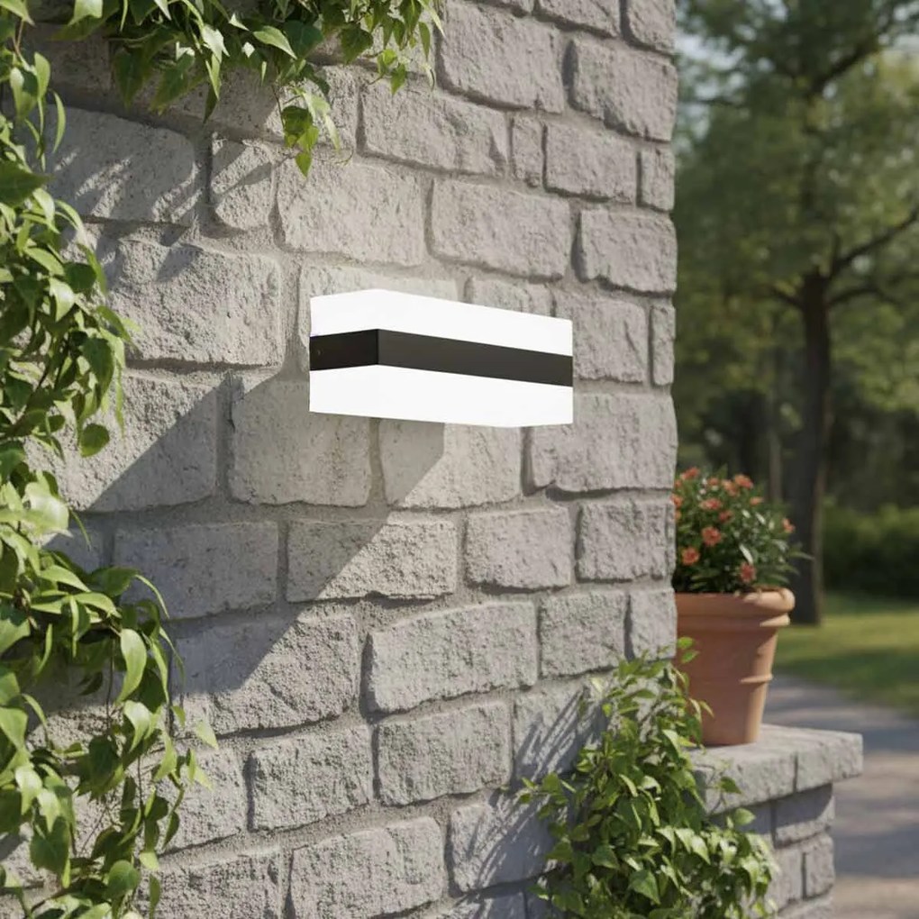 Applique 2xE27 per esterni a Luce Diffusa IP65 Nera - Serie Glow