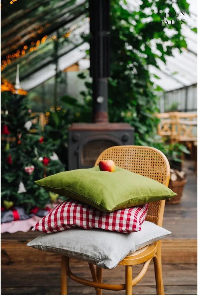 Federa di lino 50x50 cm Red Gingham - Linen Tales