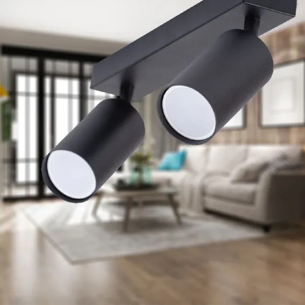 Faretto 2xGU10/35W/230V nero