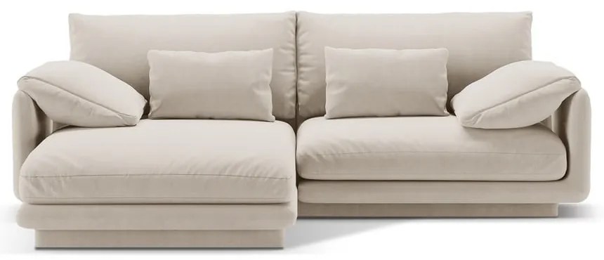 Divano angolare bianco (con penisola a sinistra/con chaise lounge) con rivestimento in velluto Torino – Micadoni