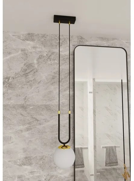 Lampadario a sospensione con filo GLAM 1xE14/10W/230V nero