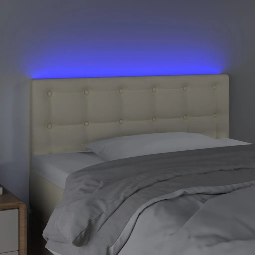 Testiera crema a led 80x5x78/88 cm in similpelle