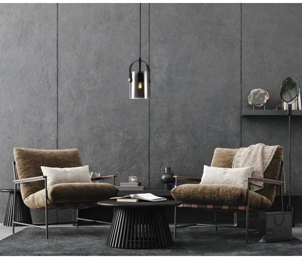 ITALUX PND-32453-1-BK+SG - Lampadario a sospensione con filo NANESMA 1xE27/40W/230V nero