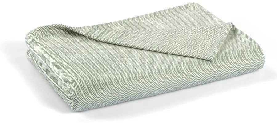 Copriletto in cotone verde per letto matrimoniale 240x260 cm Lines - Mijolnir