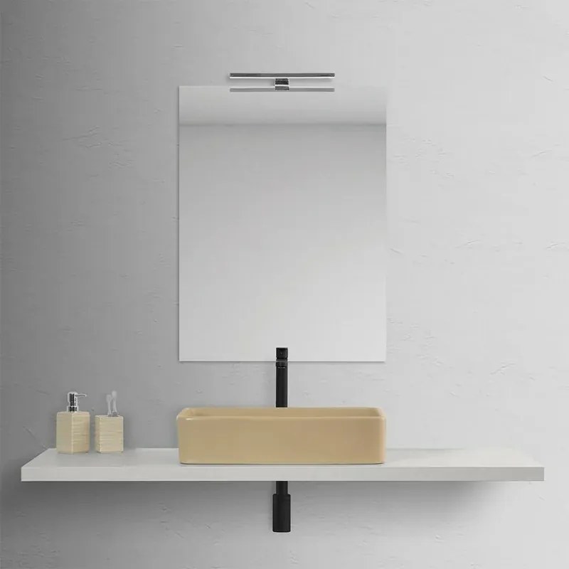 Mensolone effetto legno grigio nuvola 110 cm per lavabi da appoggio serie Master