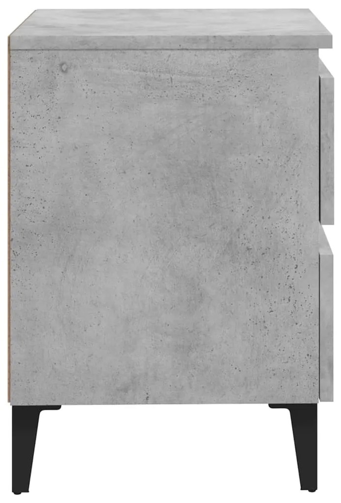 Comodini 2pz Grigio Cemento 40x35x50 cm in Legno Multistrato