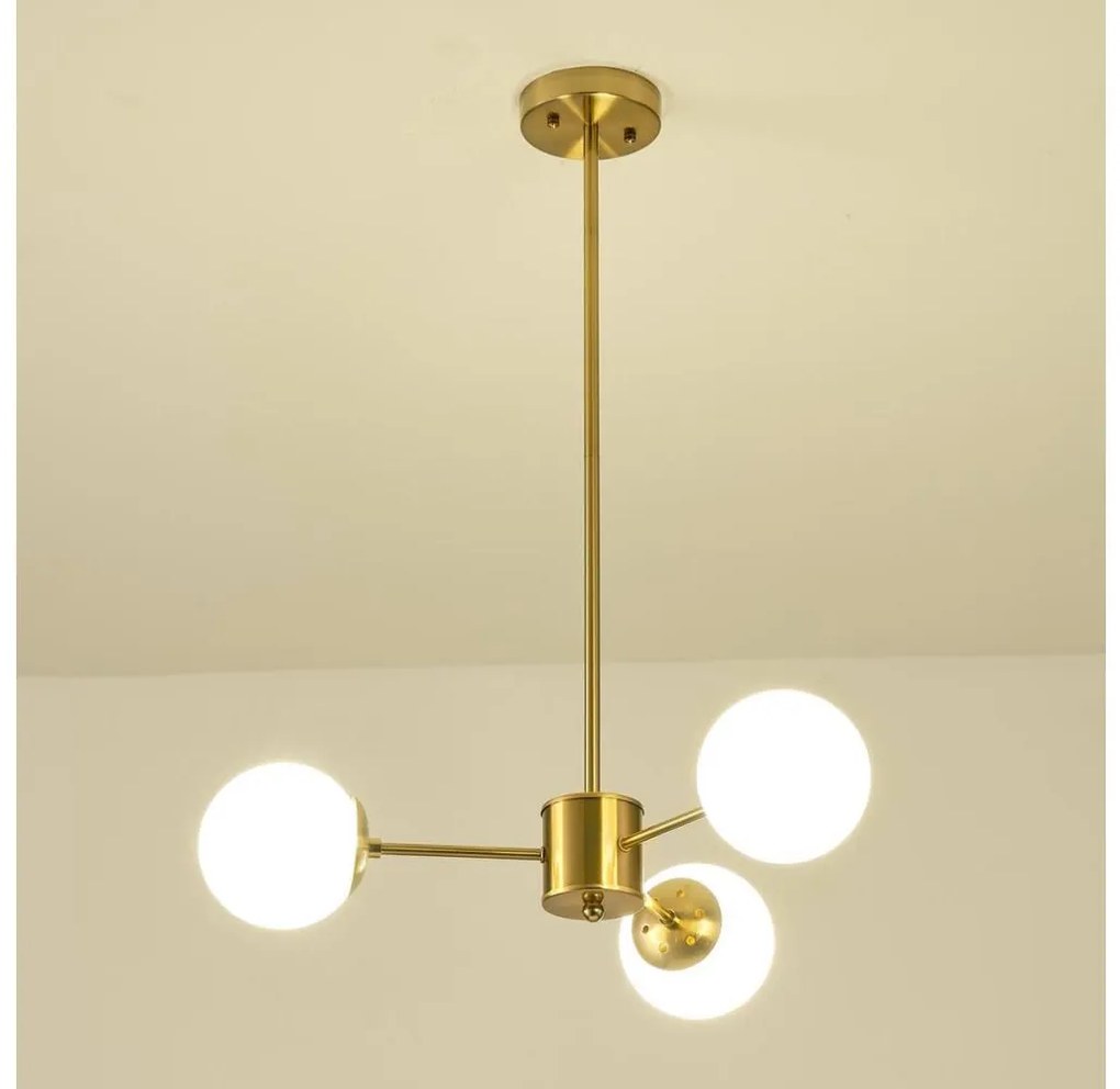 Lampadario a sospensione con supporto rigido 3xE27/40W/230V ottone