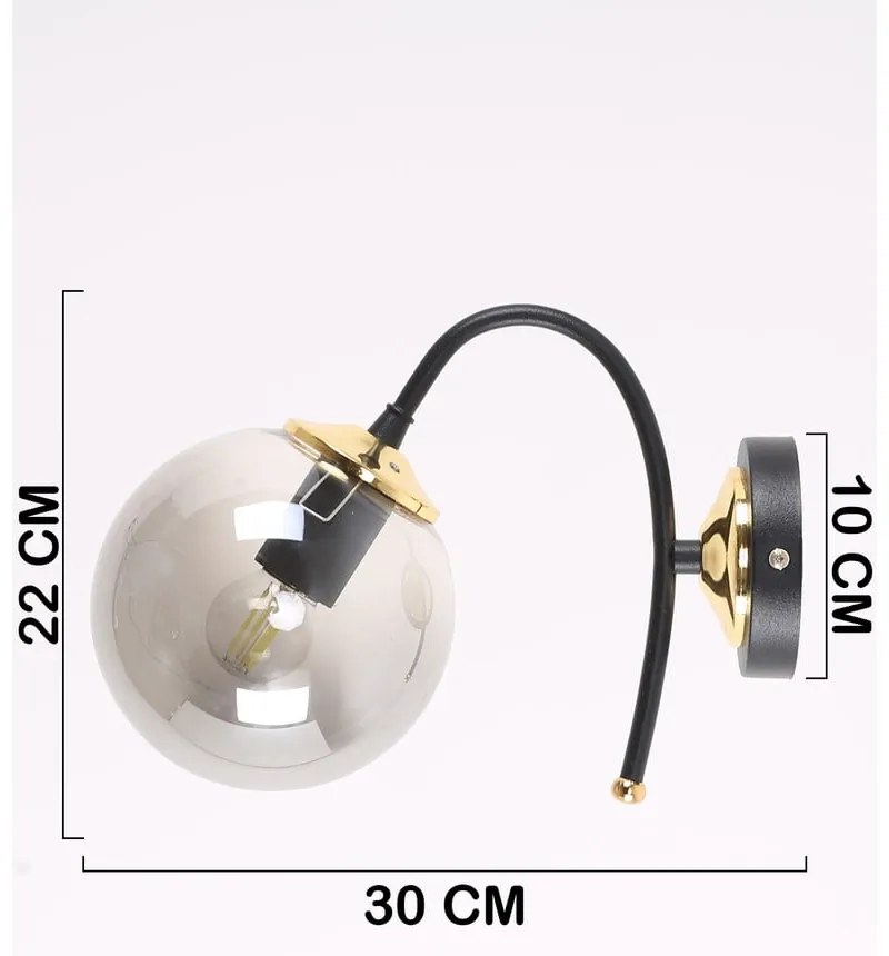 Lampada da parete nero-grigio ø 15 cm Yoyo - Squid Lighting