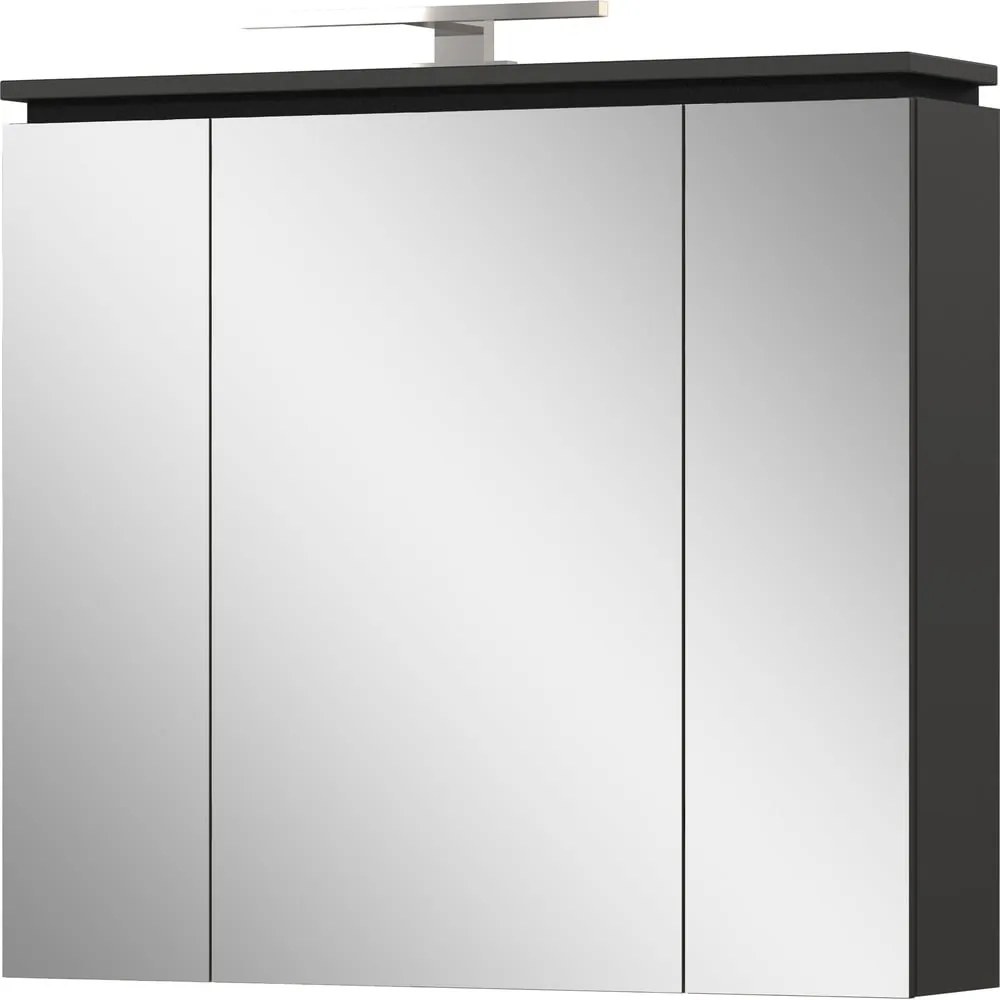 Mobile bagno antracite con specchio e illuminazione 76x74 cm Modesto - Germania