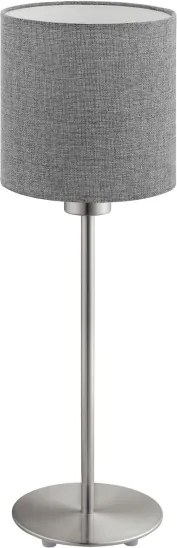 Eglo - Lampada da tavolo LED TUNJA 1xE27/60W/230V 38,5 cm cromo opaco/grigio