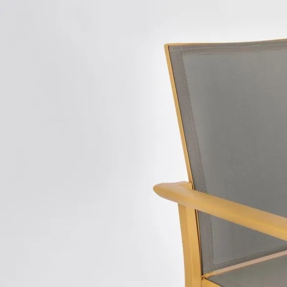 Sedia Da Esterno In Alluminio E Textilene Con Braccioli Konnor Senape Bizzotto