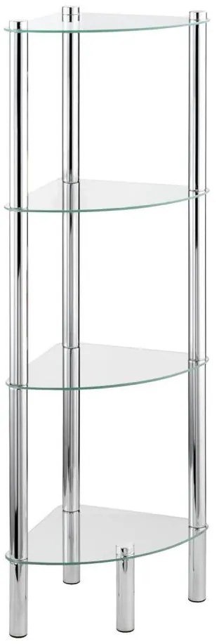 WENKO 15852100 - Scaffale YAGO 30x104 cm acciaio inox/argento/trasparente