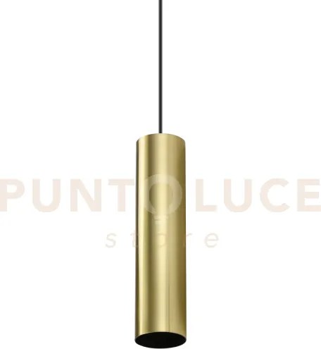 Look round sospensione 1 luce attacco gu10 ottone d.6x25cm
