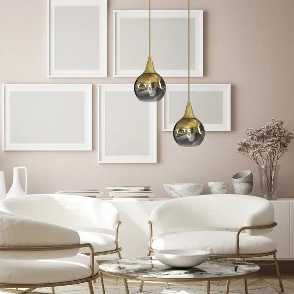 Lampadario a sospensione con filo MONTE 1xE27/60W/230V diametro 15 cm oro