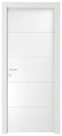 Porta a righe a battente reversibile bianco Laccato 70x210 cm