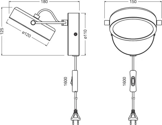Osram - Applique LED DECOR PUCK LED/11W/230V nero