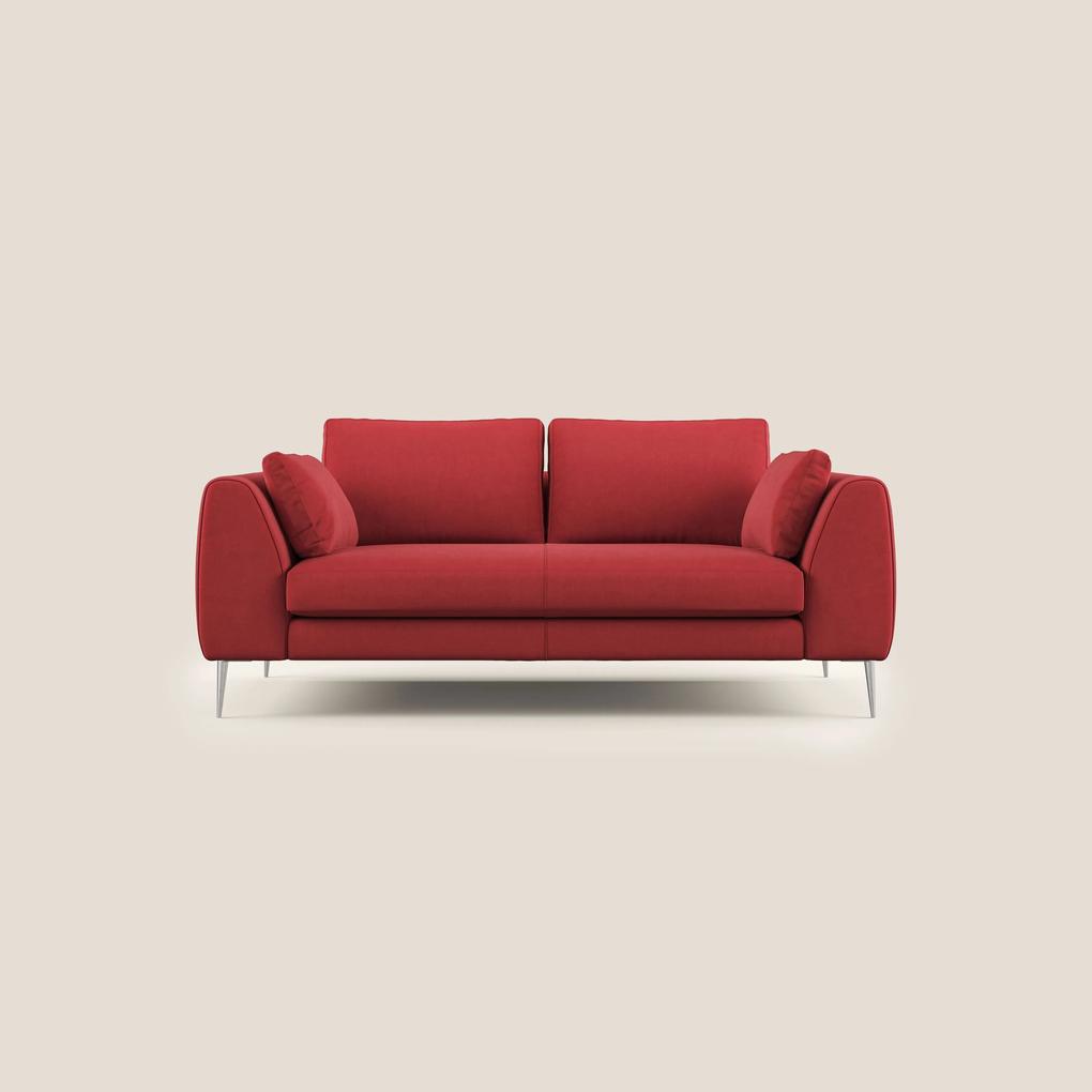Plano divano moderno in microfibra tecnica smacchiabile T11 rosso 196 cm