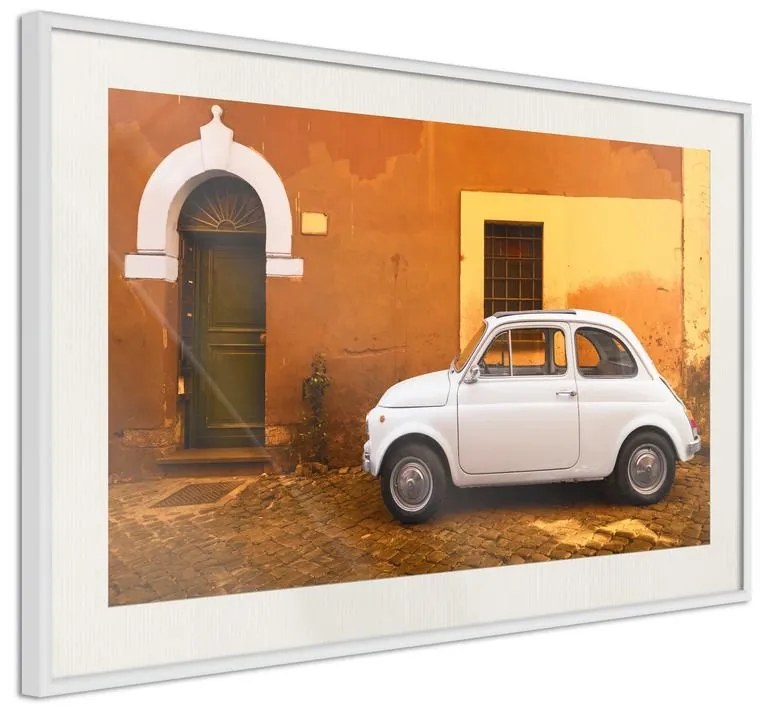 Poster  White Car  Cornice Quadri Cornice nera, Larghezza x Altezza Home decor 90x60