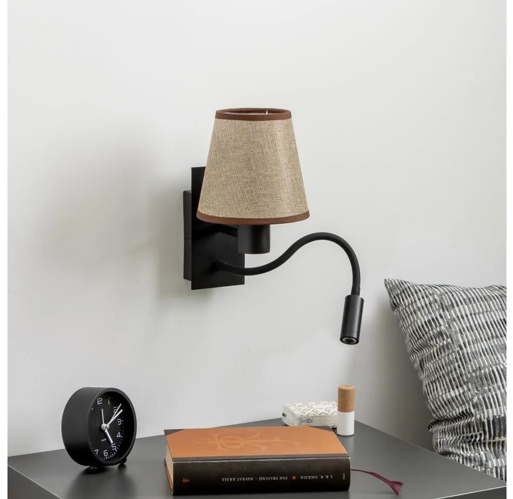 Brilagi - Applique a LED NUBILA 1xE27/25W/230V + LED/3W nero/marrone