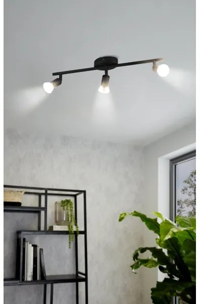Eglo 32431 - Faretto LED BUZZ-LED 3xGU10/2,8W/230V 3000K nero