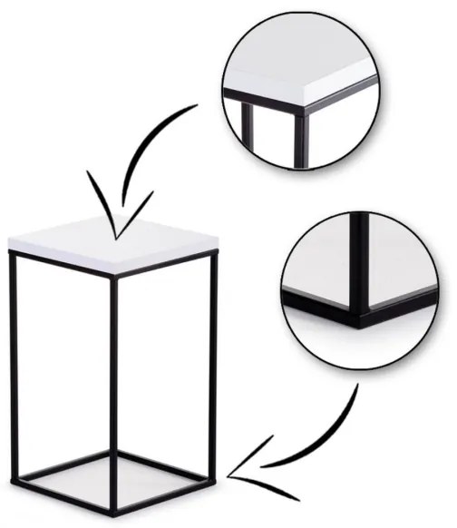 Portafiori BASICLOFT 40x24 bianco/nero