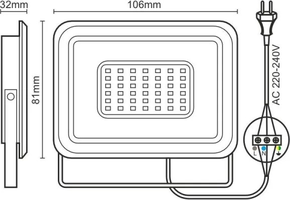 Riflettore LED LED/10W/230V 4000K IP65