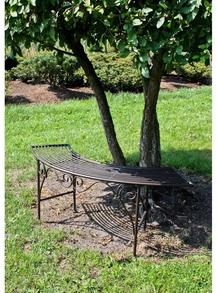 Panchina da giardino in metallo nero e marrone Fuego - Garden Pleasure