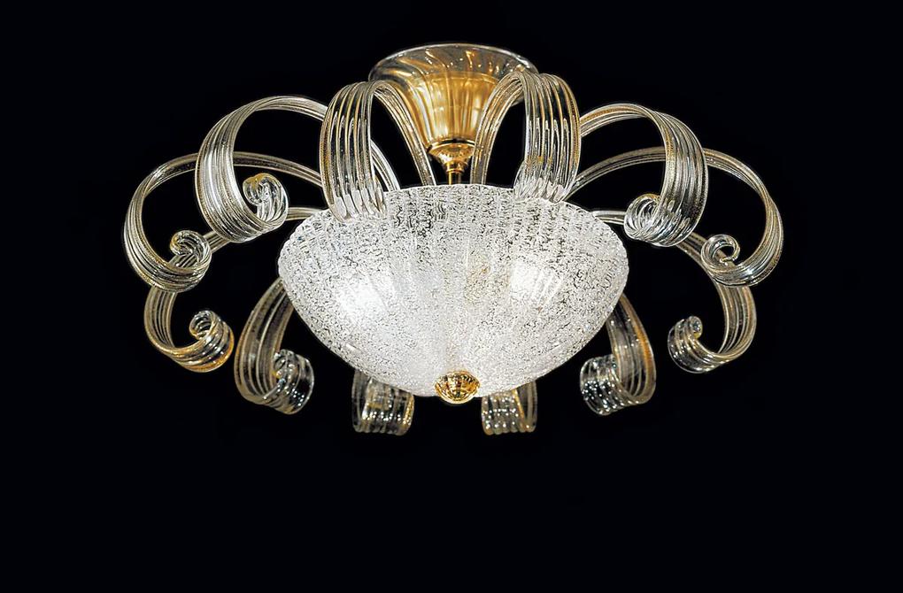 Plafoniera 3 luci  cristallo/ambra in vetro di Murano - 996/55 - Vetrilamp