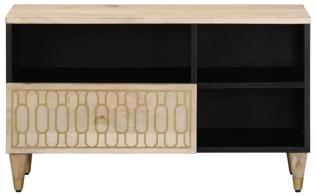 Mobile porta tv 80x33x46 cm in legno massello di mango