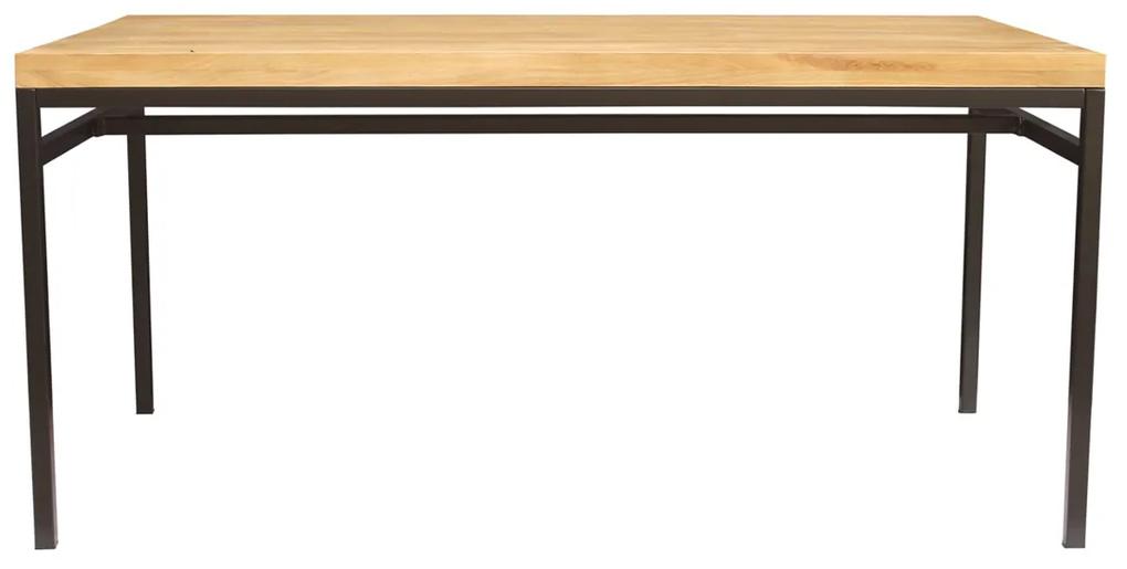 Tavolo da pranzo industriale legno di mango bruto e metallo L160 YPSTER