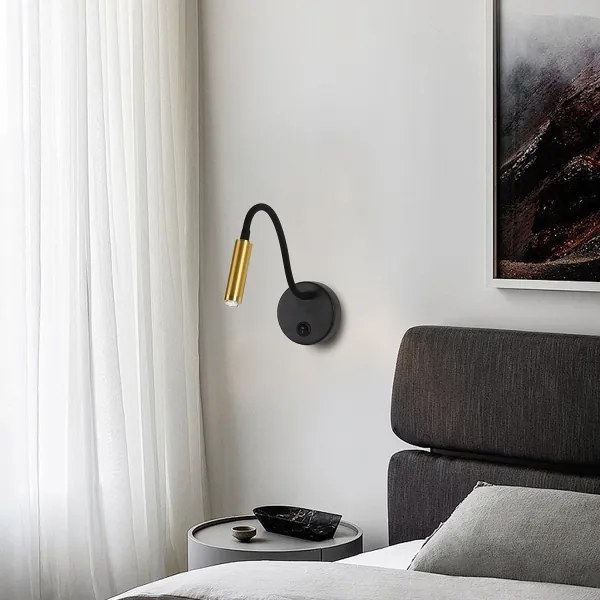 Brilagi -LED Lampada da parete flessibile dimmerabile MAYA 1xG9/4W/230V nero/oro