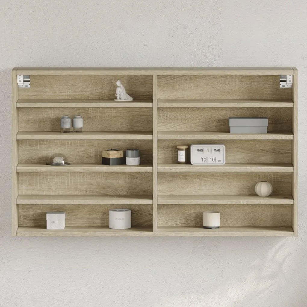 Armadietto Vetrina Rovere Sonoma 100x15x58 Cm Legno Multistrato /