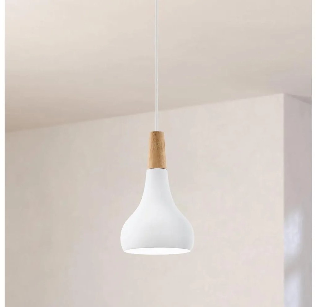 Eglo 901177-Lampada a sospensione con cavo SABINAR 1xE27/60W/230V Ø18cm bianco