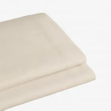 Lenzuolo Sopra In Cotone Percalle 180 Fili Per Letto 90 Cm Agassi Crema Cannoli - Sklum