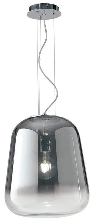 Lampadario Glamour Smoke nero paralume fumo E27 Ø34cm LUCE AMBIENTE DESIGN
